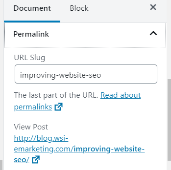 WordPress permalink