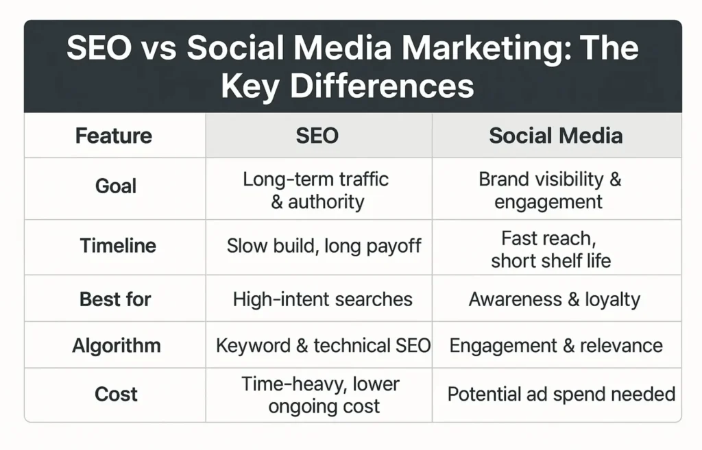 SEO vs Social Media Marketing 
